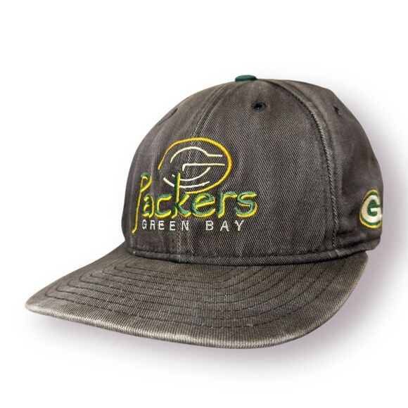 Vintage GREEN BAY PACKERS New Era SNAPBACK Hat Cap 90s Brown USA Football Thrash - Picture 1 of 11